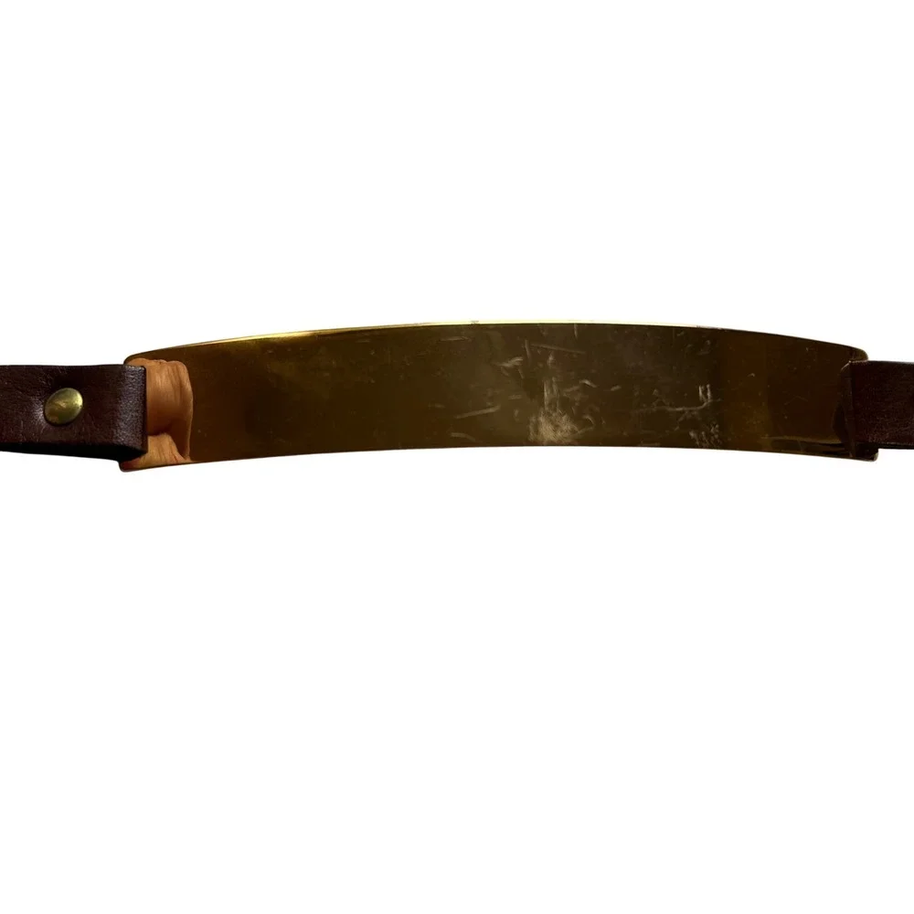 Baum Und Pferdgarten Double Wrap Belt S/M Brown Leather Gold Plate Studded